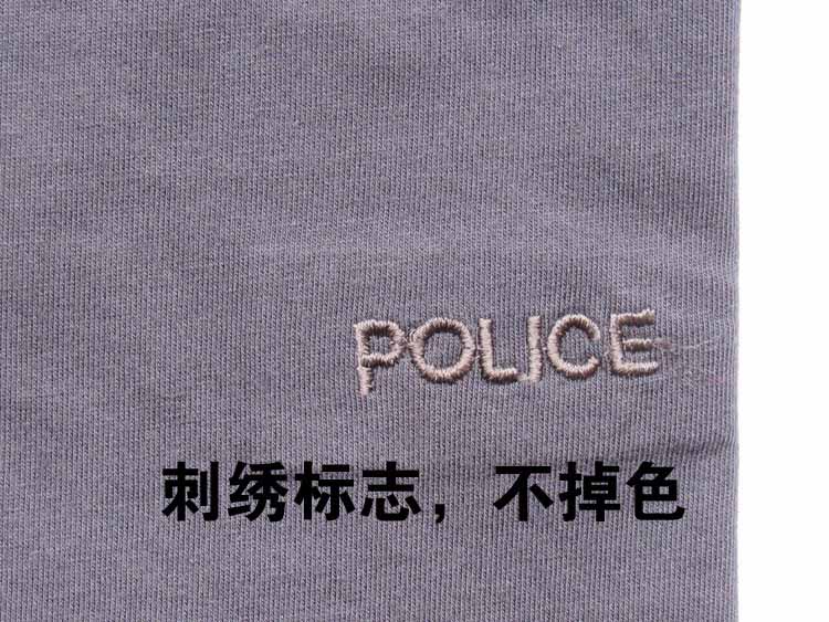 际华3502黑色纯棉刺绣圆领针织t恤衫 夏季刺绣短袖t恤