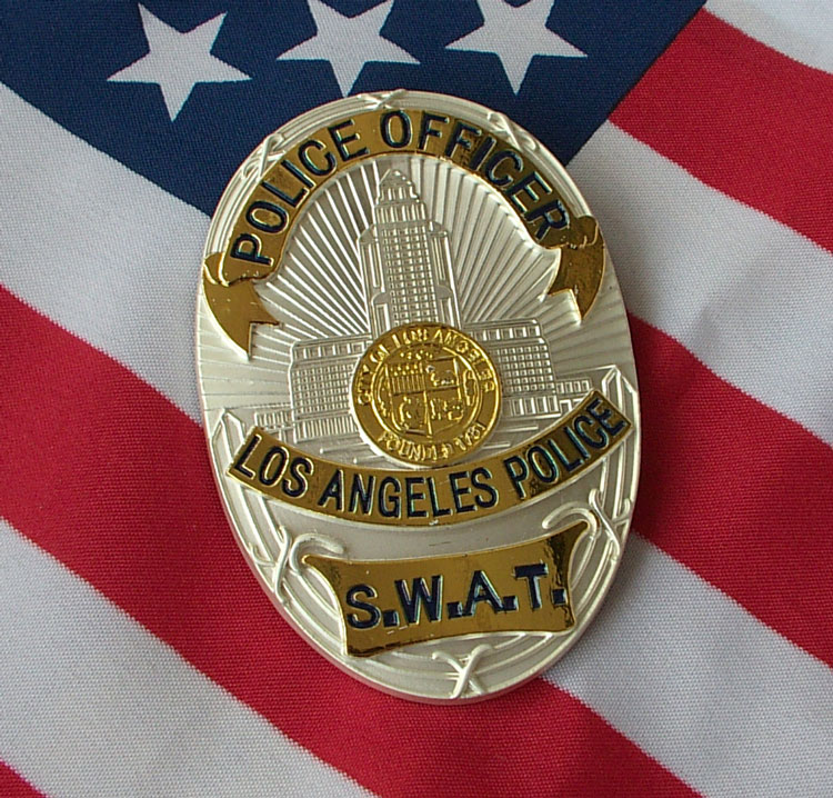 美国洛杉矶特警swat金属徽章 洛杉矶lapd 霹雳小组swat金色徽章