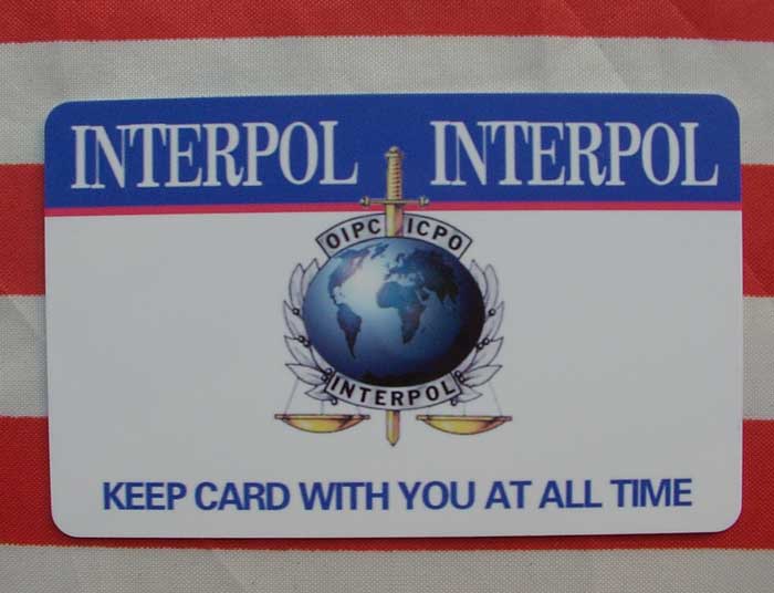 美国徽章 国际刑警pvc身份卡interpol icpo id card军迷身份卡