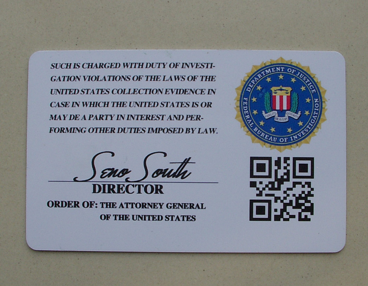 美国联邦调查局fbi身份id卡 新版fbi身份卡 个性定制pvc芯片id卡