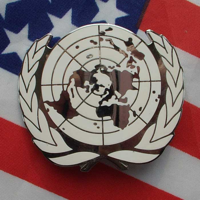 联合国金属徽章 世界联合国united nations金属标志徽章 军迷纪念章