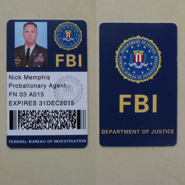 个性定制 军迷id卡 调查局fbi 美国联邦调查局 fbi 胸卡 身份证卡片