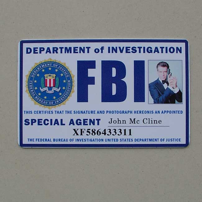 个性定制 军迷id卡 调查局fbi 美国联邦调查局fbi身份卡 fbi身份id卡